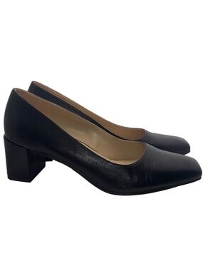 Naturalizer Karina Pump Black Leather w Block Heel Women’s 8.5